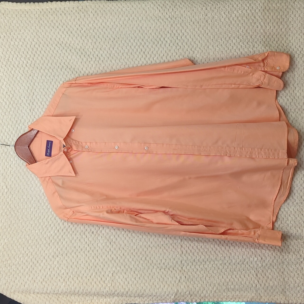 Ralph Lauren Purple Label Dress Shirt Mens XL - Coral